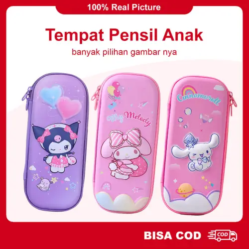 Jual Tempat Pensil Anak 3D Bahan EVA Motif Sanrio Kuromi - PC1