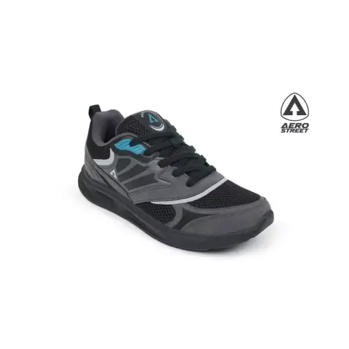 Aerostreet Denver Sneakers Unisex Hitam/Abu/Tosca Sepatu Pria Wanita Casual Sporty Ringan Empuk